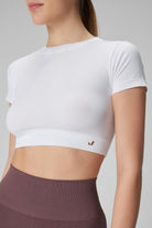 Captiva Yumuşak Dokulu & Esnek Crop Top Beyaz