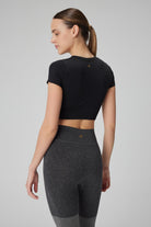 Captiva Yumuşak Dokulu & Esnek Crop Top Siyah
