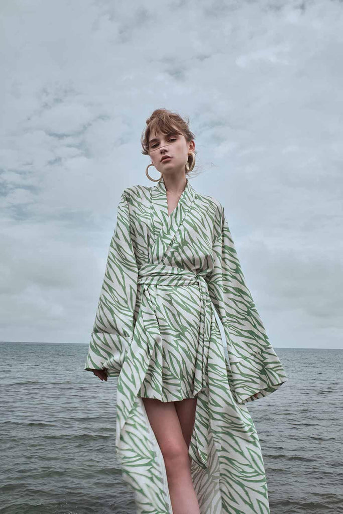Two's Touch | Kate Kimono Dress Yeşil | Milagron