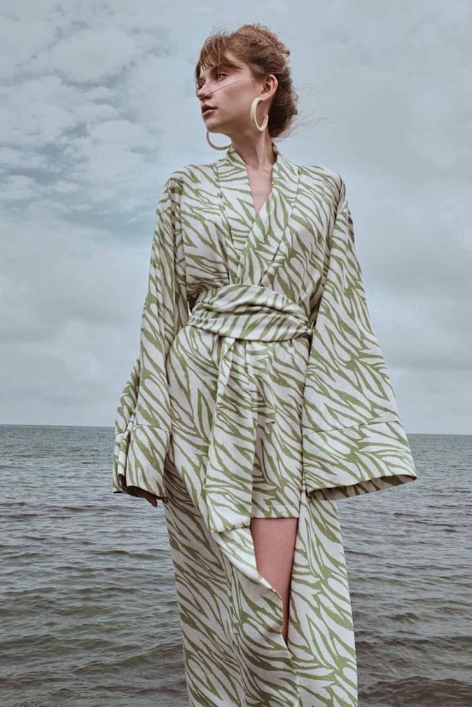Two's Touch | Kate Kimono Dress Yeşil 1 | Milagron