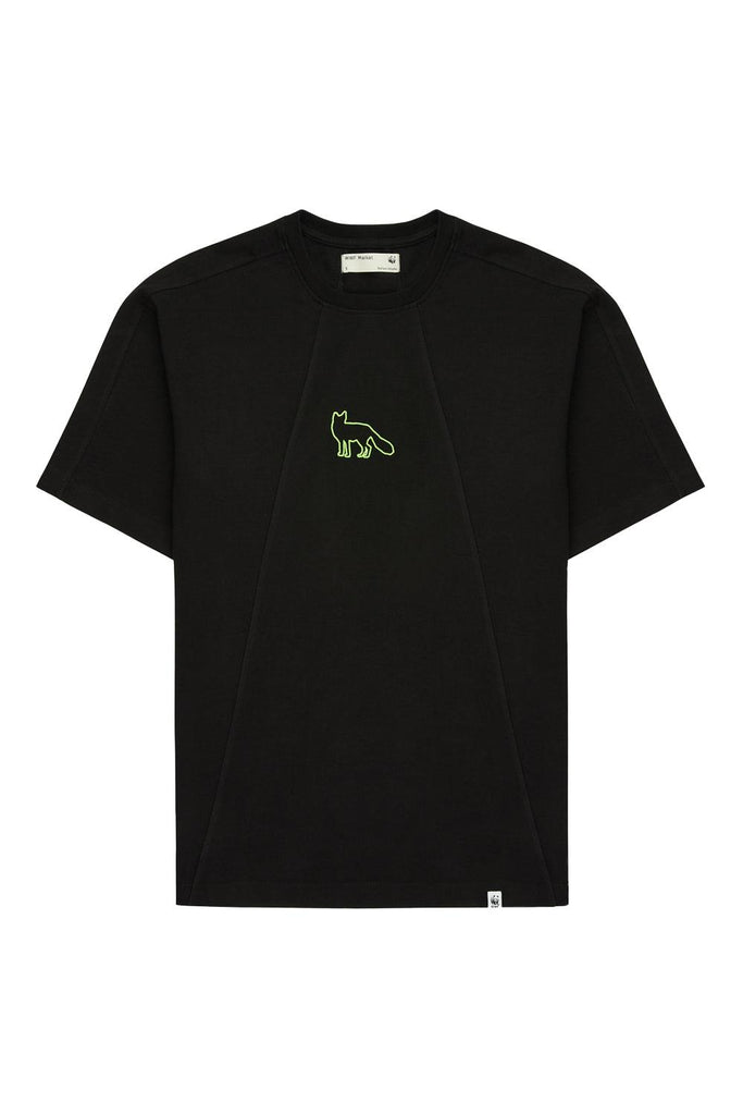 WWF MARKET | Kızıl Tilki Oversize Premium T-Shirt - Siyah | Milagron