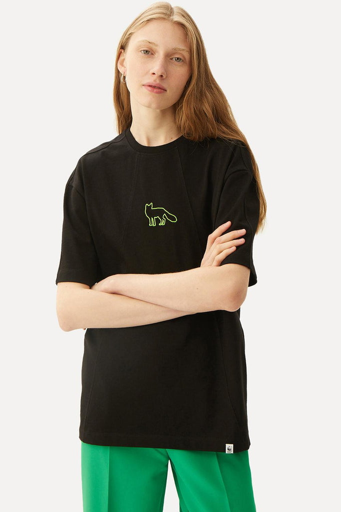 WWF MARKET | Kızıl Tilki Oversize Premium T-Shirt - Siyah 6 | Milagron