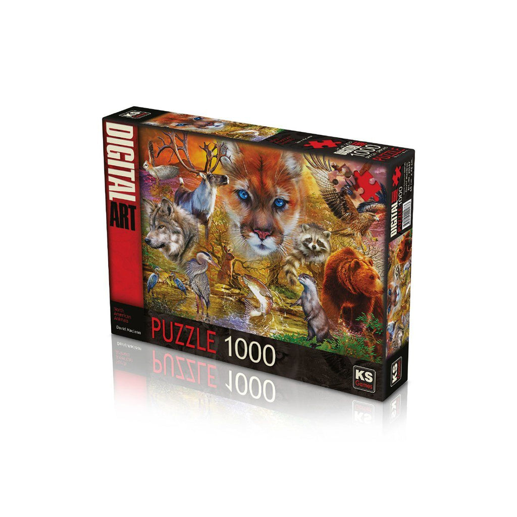 KS Puzzle 20567 Ks, North American Animals, 1000 Parça Puzzle Puzzle | Milagron 