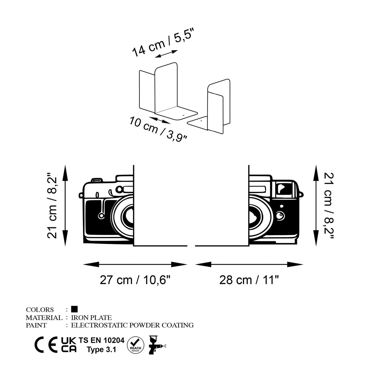 Kt-027 Dekoratif Metal Kitap Tutucu 
