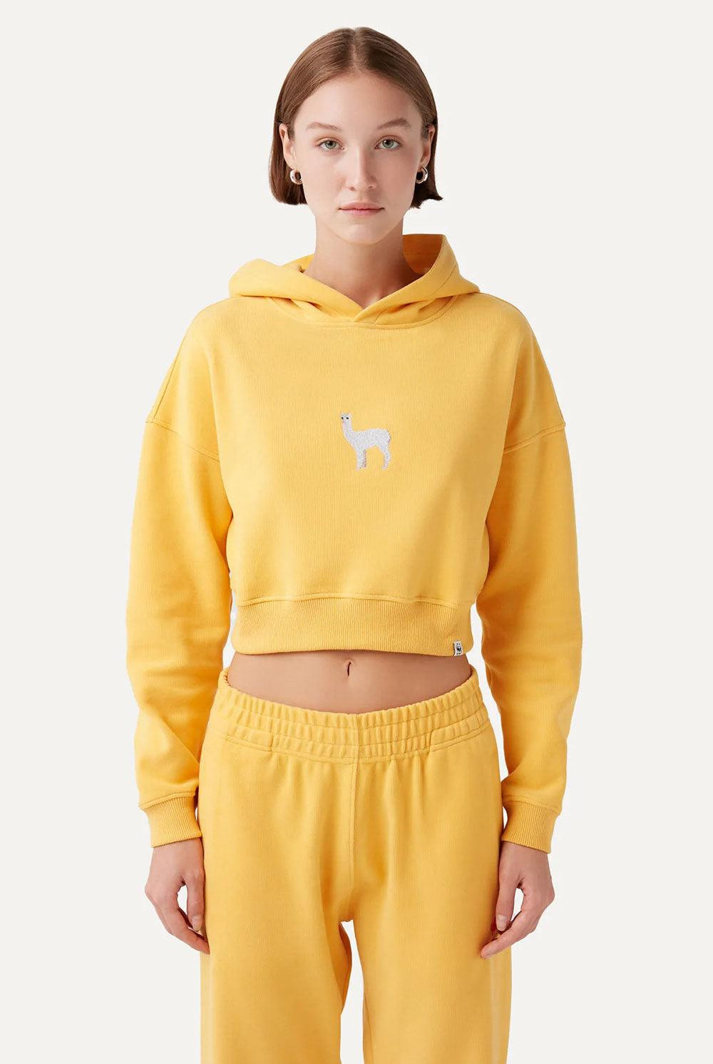 WWF MARKET | Lama Crop Hoodie - Yellow 1 | Milagron