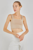 Larisa Kalın Askılı Crop Top | Bej