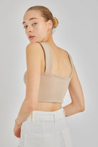 Larisa Kalın Askılı Crop Top | Bej