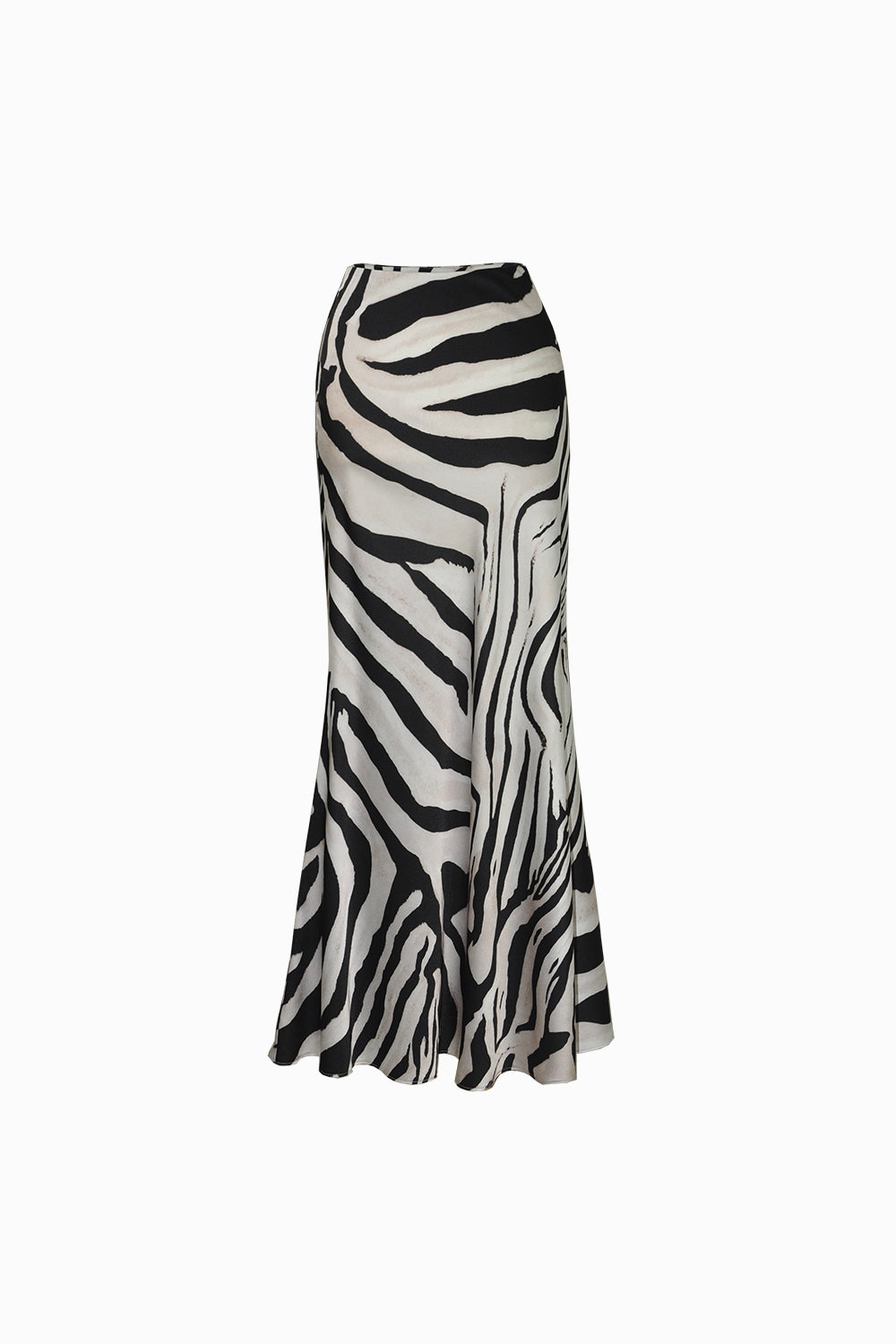 Larissa Zebra Desenli Saten Uzun Etek - 2