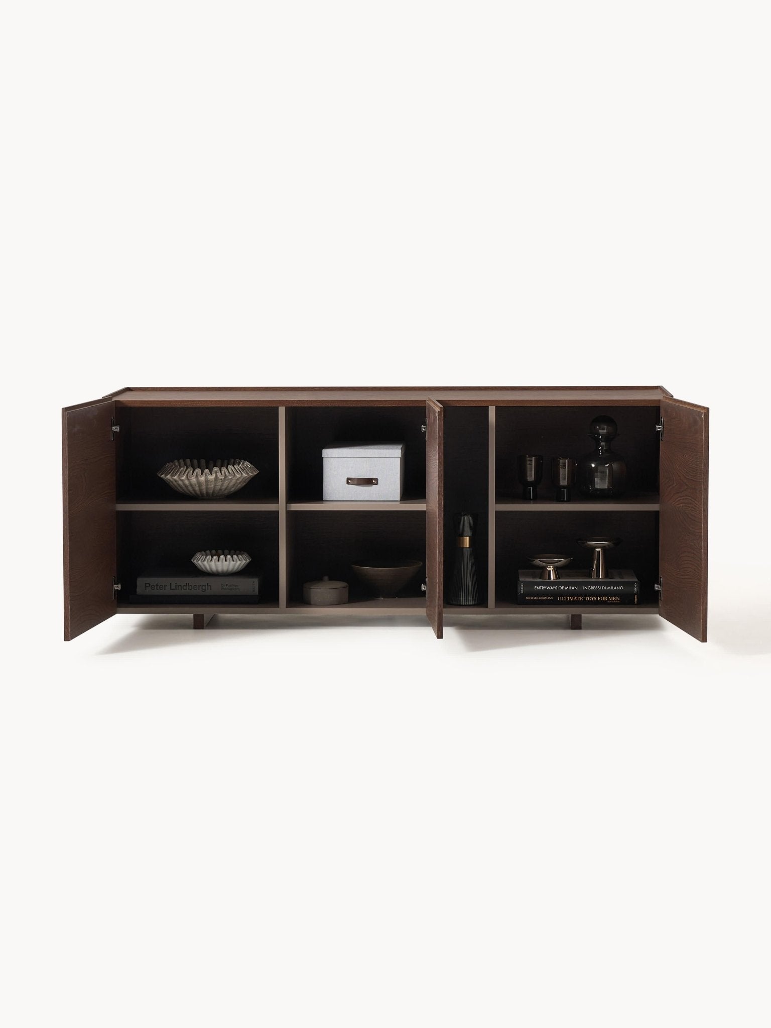 Larsen 160 Cm Meşe Kaplama Ahşap Dressoir