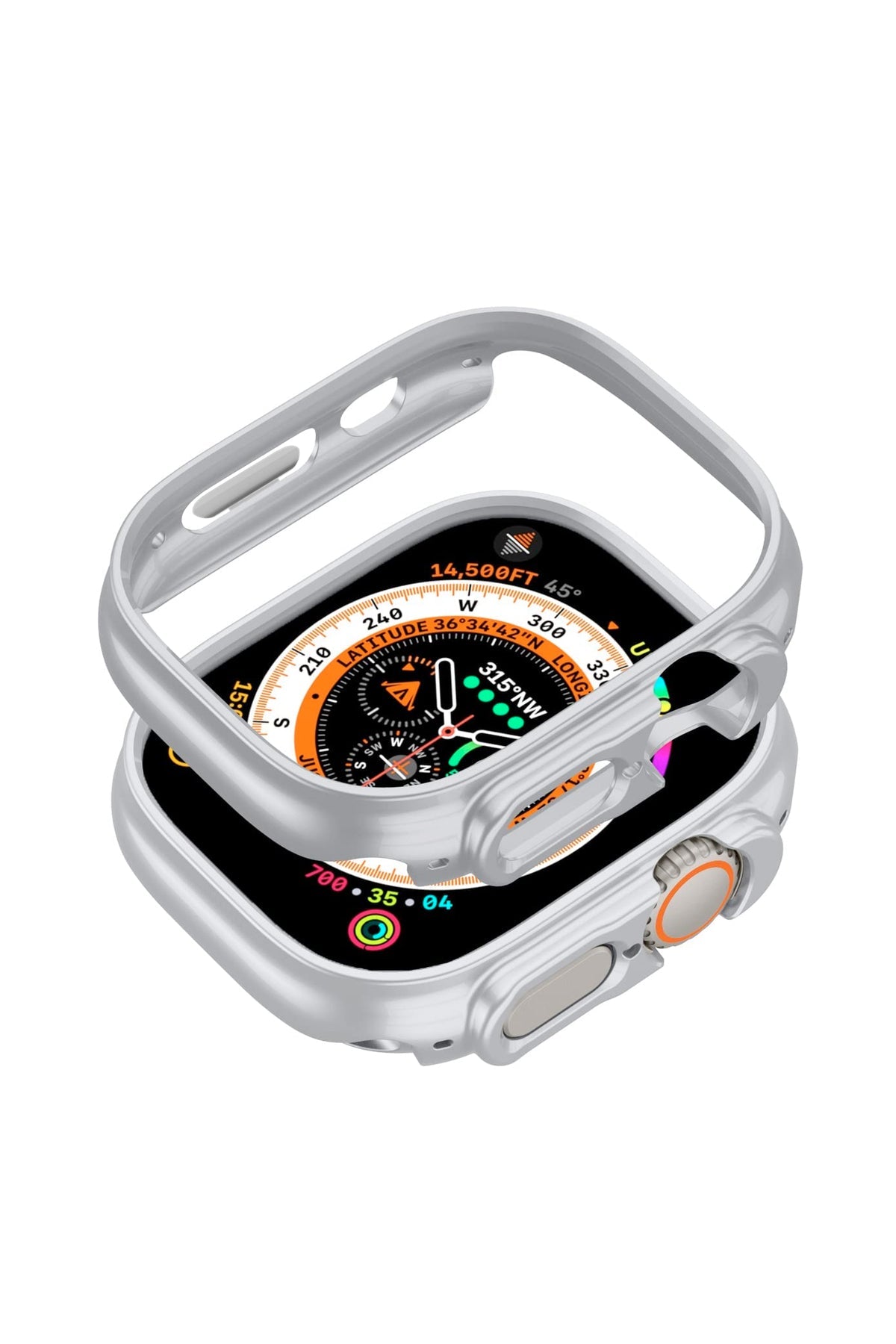 Apple Watch Ultra Uyumlu Kasa Koruyucu Bumper Light Gray