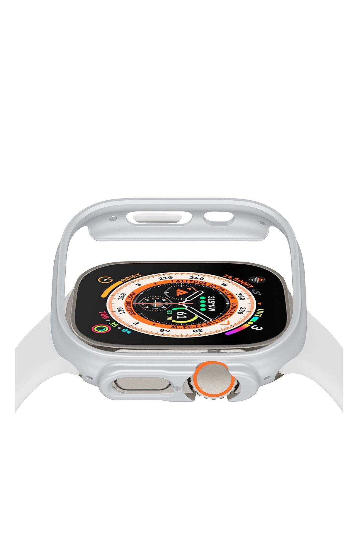 Apple Watch Ultra Uyumlu Kasa Koruyucu Bumper Light Gray