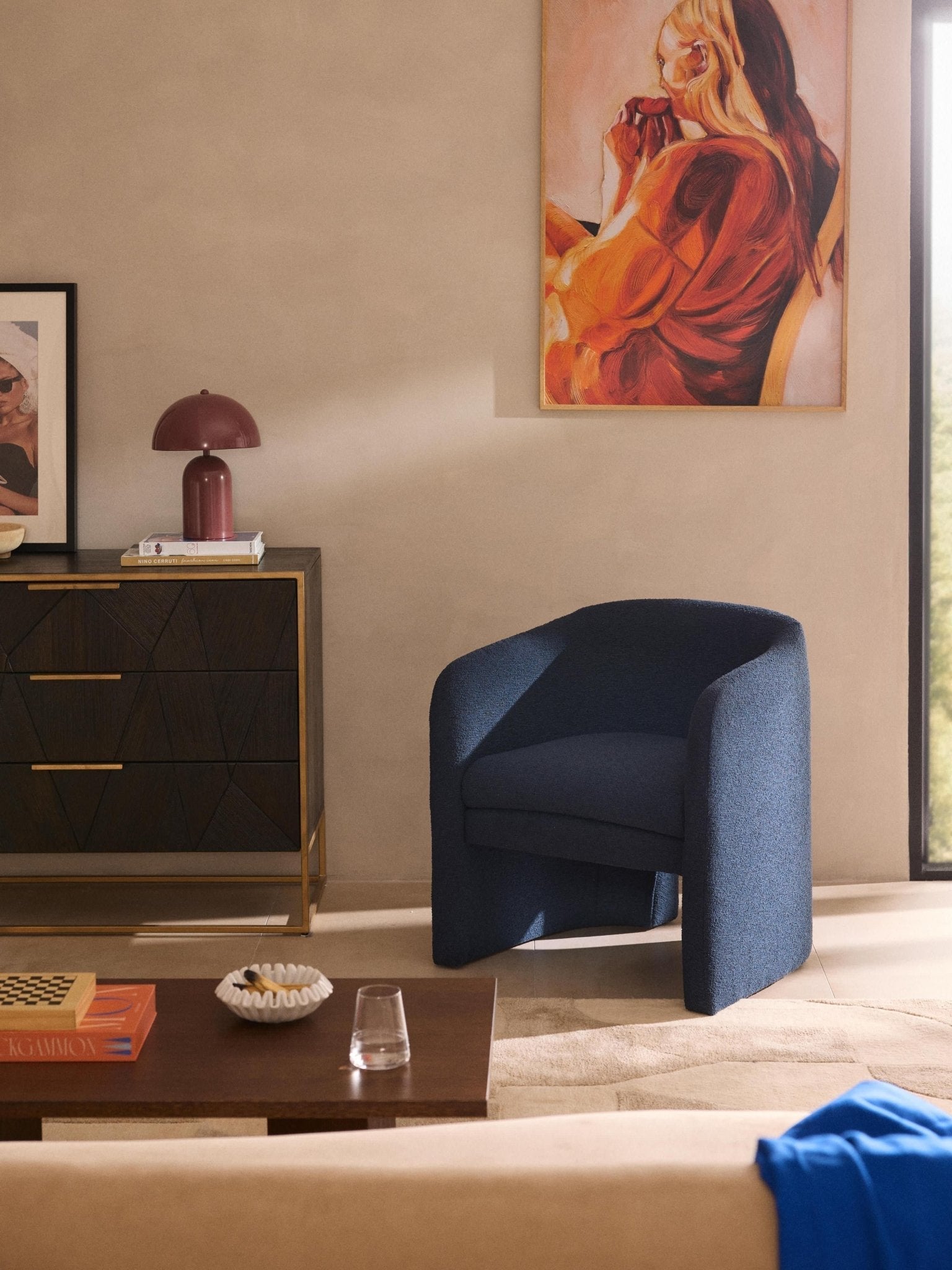 Mairo Bouclé Modern Tasarım Lüks Tekli Lounge Koltuk
