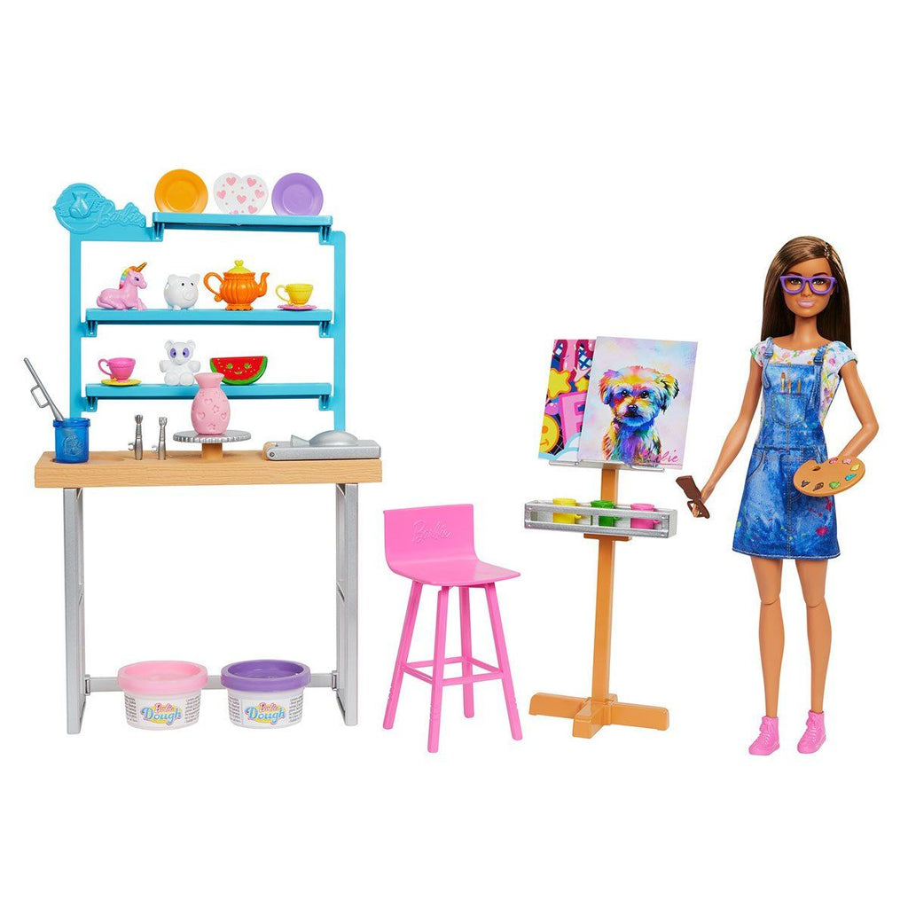 Barbie Barbienin Sanat Atölyesi Oyun Seti Oyuncak Bebek ve Oyun Setleri | Milagron 