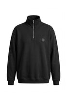 Erkek Relaxed Fit Half Zip Sweatshirt - Siyah