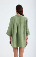 Iyan Oversize Keten Gömlek - Yeşil
