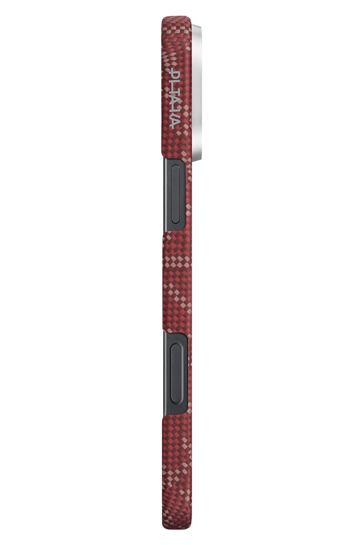 Monogram Iphone 16 Pro Magsafe Uyumlu Aramid Fiber Kılıf Kırmızı