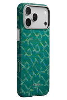 Monogram Iphone 17 Pro Max Magsafe Uyumlu Aramid Fiber Kılıf Yeşil