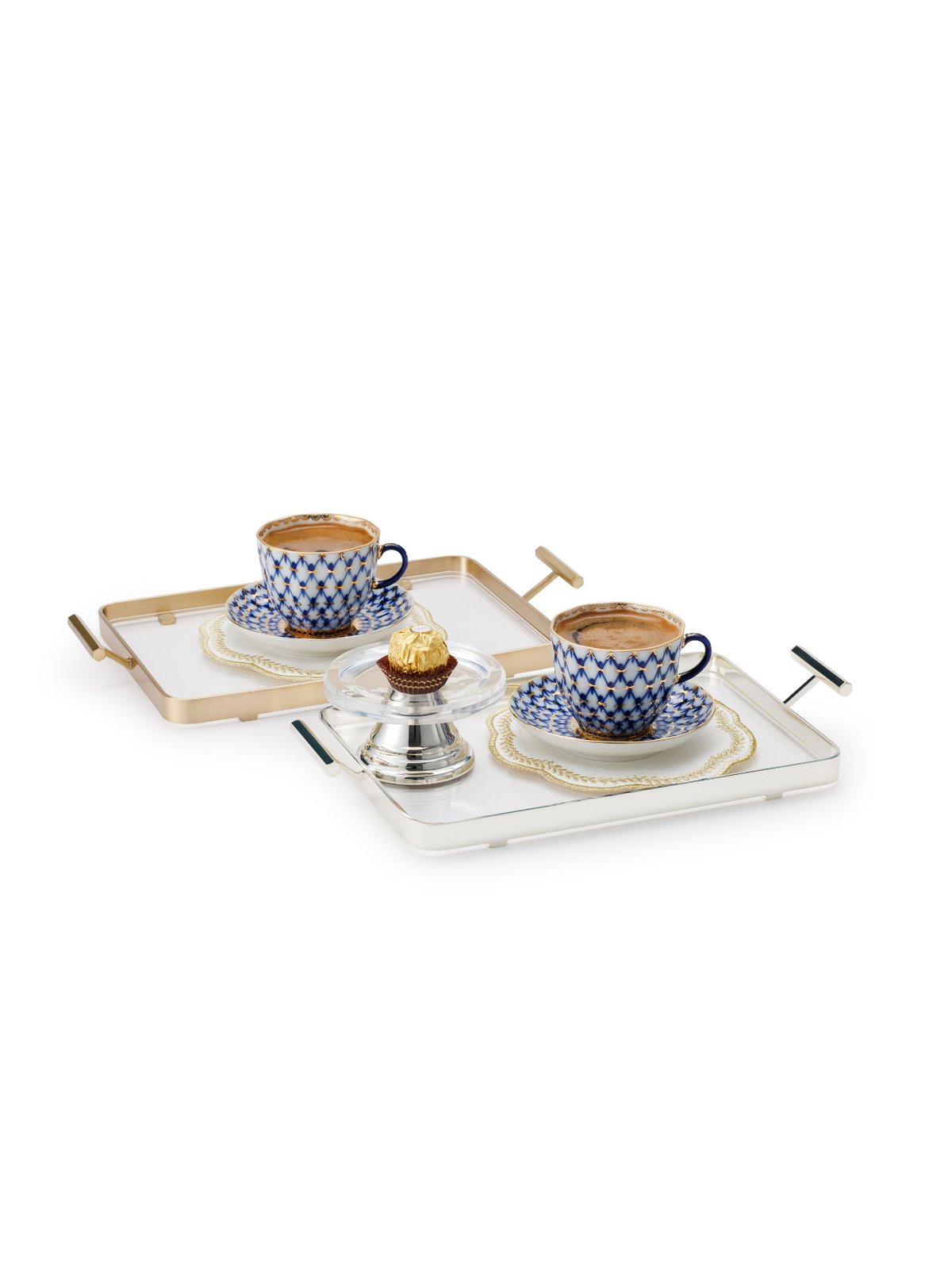 Memonza-Montere Çerçeve Detaylı Gümüş Tepsi, Small, Şeffaf-Tepsi-3-Milagron.com