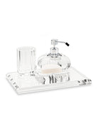 Memonza-Myra Kristal Banyo Core Set, 4 Parça, Gümüş-Banyo Düzenleyicileri-1-Milagron.com