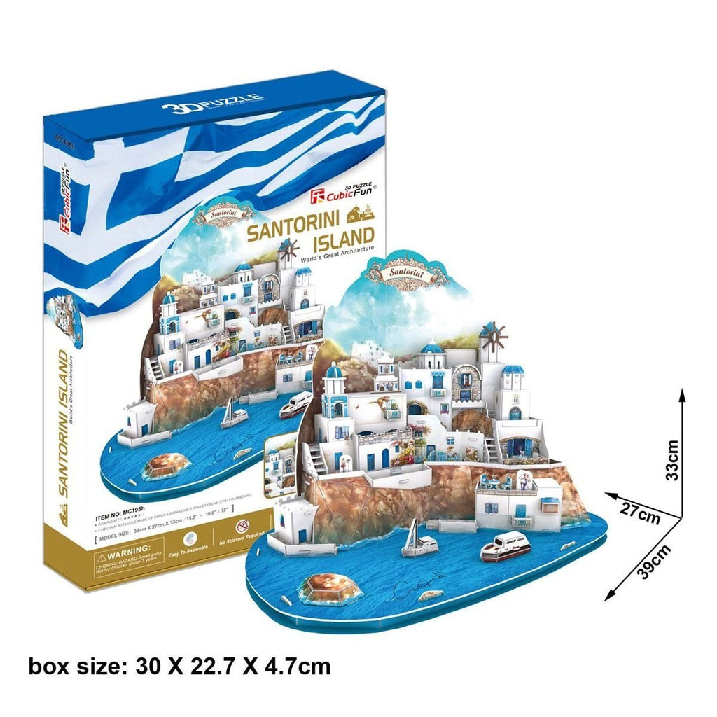 Cubic Fun Mc195 H Cubic Fun, Santorini Adası Yunanistan , 3 Boyutlu Puzzle Puzzle | Milagron 