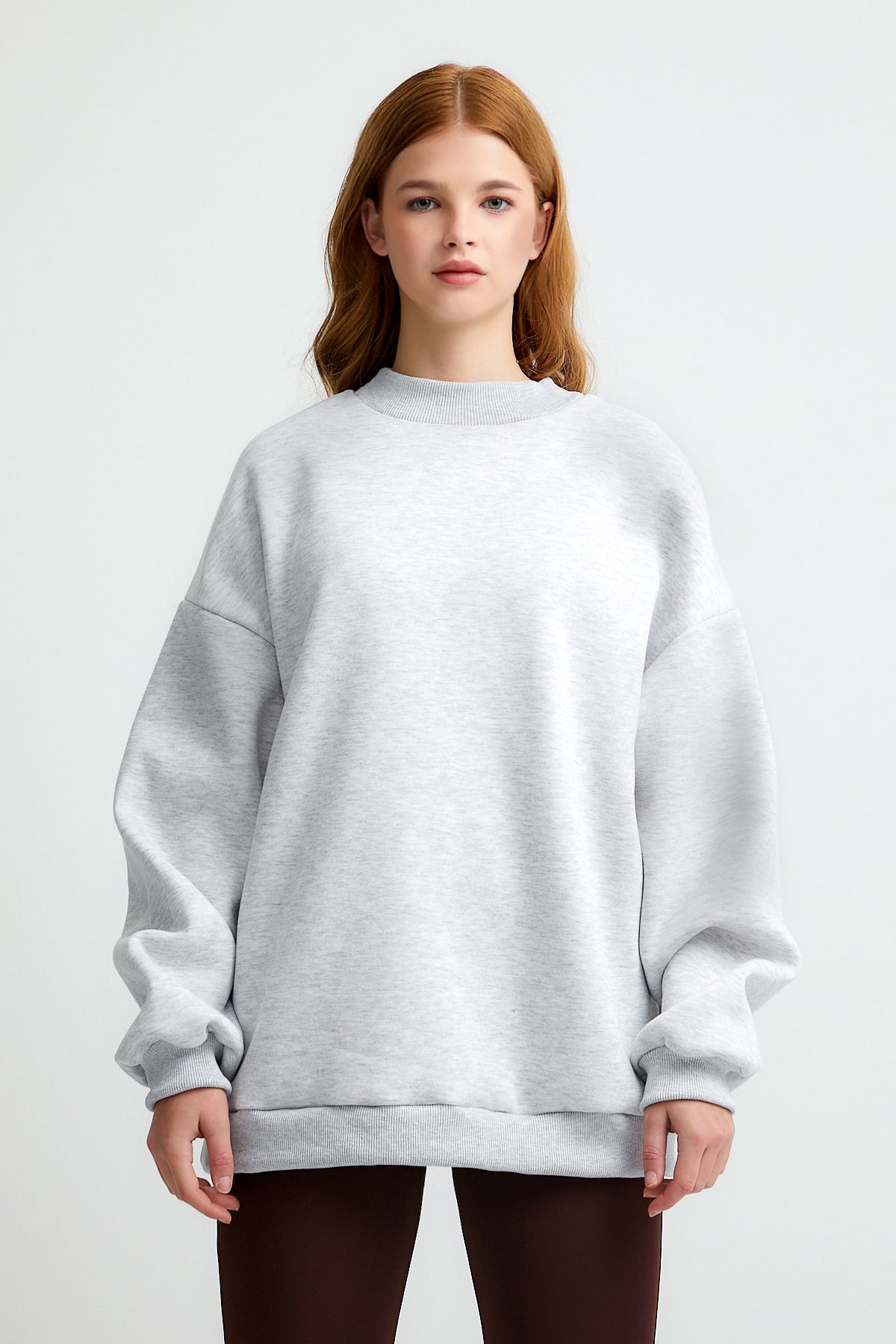 Gri Stay Fresh And Be Positive Nakışlı Oversize Sweatshirt