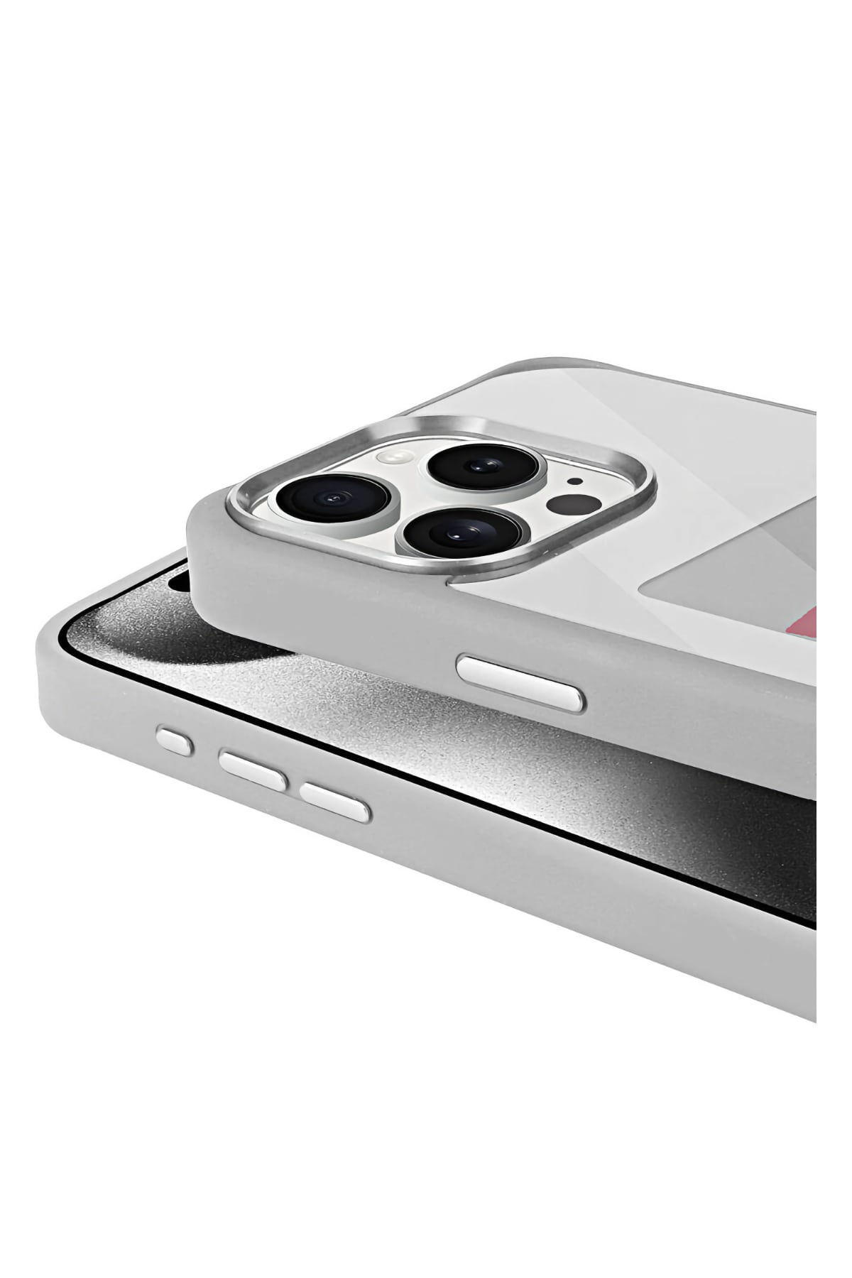 Apple Iphone 15 Pro Max Uyumlu Nfc Resim Yansıtmalı Kılıf Gri
