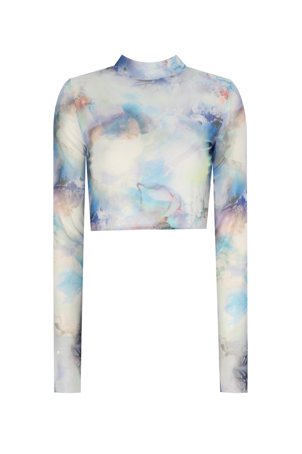 no'design-Balıkçı Yaka Baskılı Transparan Crop Top-Top-1-Milagron.com