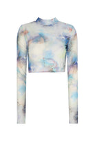 no'design-Balıkçı Yaka Baskılı Transparan Crop Top-Top-1-Milagron.com