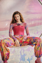 no'design-Baskılı Gül Detaylı Transparan Bolero-Top-3-Milagron.com