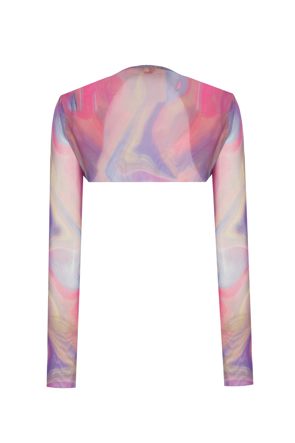 no'design-Baskılı Gül Detaylı Transparan Bolero-Top-5-Milagron.com