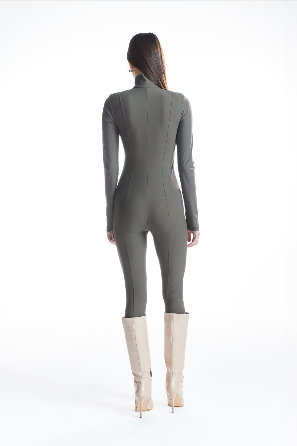 no'design-Fermuarlı Lastik Paça Detaylı Nervür Dikişli Tulum-Tulum-5-Milagron.com