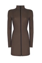 no'design-Fermuarlı Nervür Detaylı Mini Elbise-Elbise-2-Milagron.com