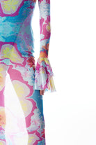 no'design-Kolları Fırfır Detaylı Balıkçı Yaka Baskılı Midi Boy Elbise-Elbise-4-Milagron.com