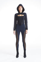 no'design-Korse Detaylı Fermuarlı Hoodie-Sweatshirts & Hoodies-1-Milagron.com