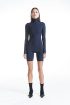 no'design-Nervür Detaylı Fermuarlı Kısa Tulum-Tulum-1-Milagron.com