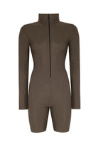 no'design-Nervür Detaylı Fermuarlı Kısa Tulum-Tulum-1-Milagron.com