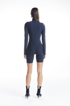 no'design-Nervür Detaylı Fermuarlı Kısa Tulum-Tulum-5-Milagron.com