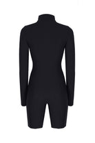 no'design-Nervür Detaylı Fermuarlı Kısa Tulum-Tulum-6-Milagron.com