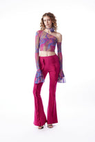 no'design-Önü Fırfırlı İspanyol Paça Pantolon-Pantolon-1-Milagron.com