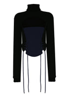 no'design-Önü Korse Detaylı Pencereli Sweatshirt-Sweatshirts & Hoodies-1-Milagron.com