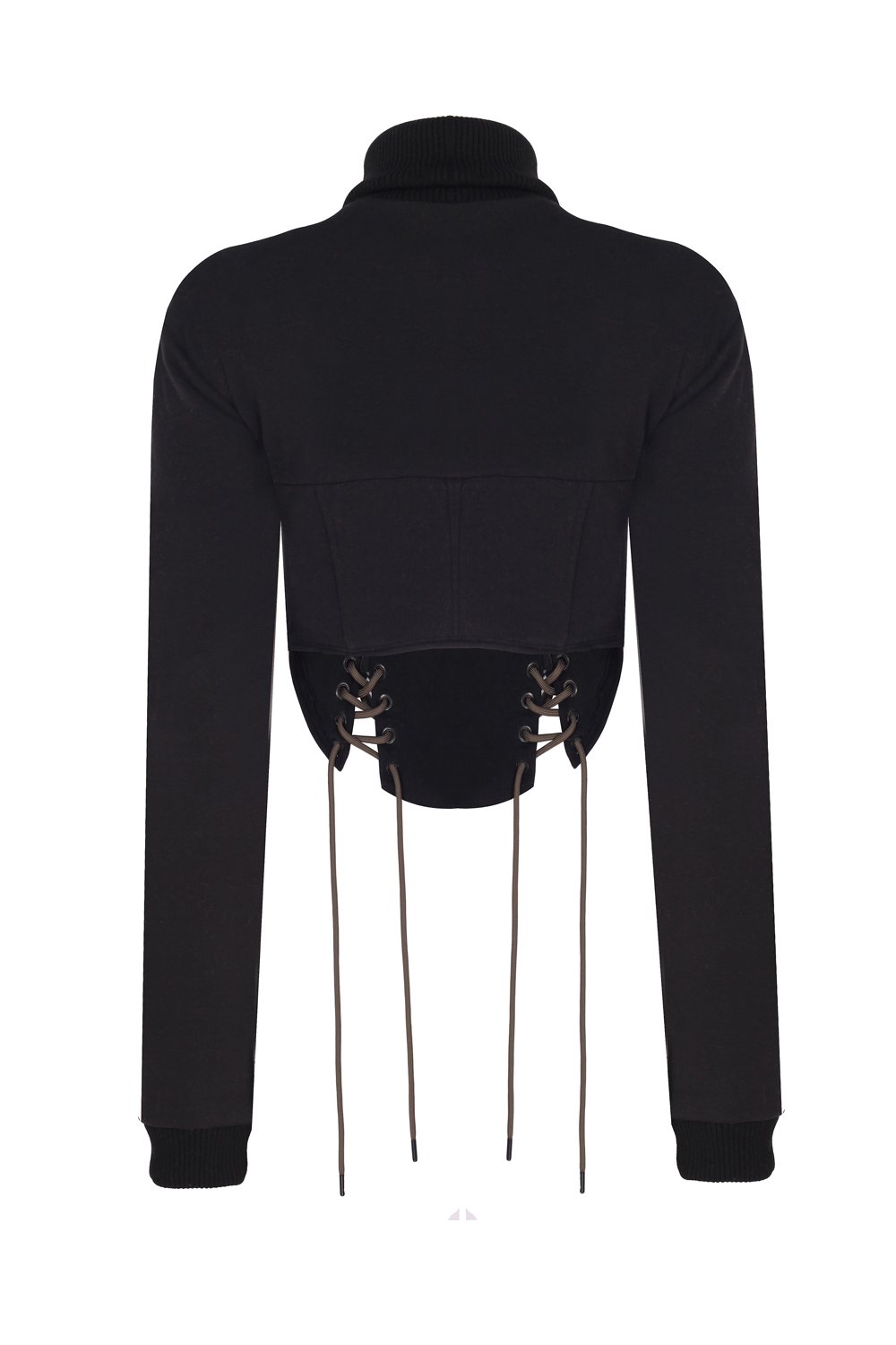 no'design-Önü Korse Detaylı Pencereli Sweatshirt-Sweatshirts & Hoodies-6-Milagron.com