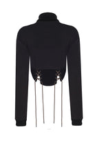 no'design-Önü Korse Detaylı Pencereli Sweatshirt-Sweatshirts & Hoodies-6-Milagron.com