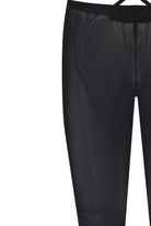 no'design-Siyah Transparan Düşük Bel Bağlama Detaylı İspanyol Paça Pantolon-Pantolon-4-Milagron.com