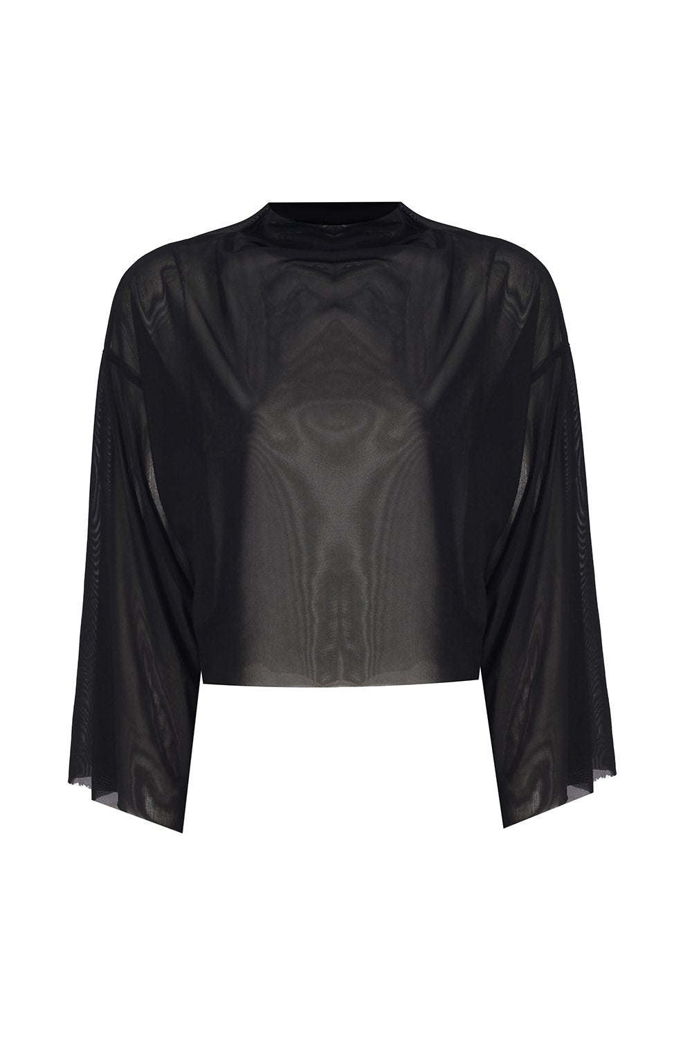 no'design-Transparan Balıkçı Yaka Oversize Crop Top-Crop Top-2-Milagron.com