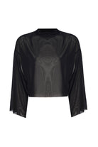 no'design-Transparan Balıkçı Yaka Oversize Crop Top-Crop Top-2-Milagron.com
