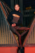 no'design-Transparan Detaylı Asimetrik Kesim Lastik Paça Tayt-Tayt-3-Milagron.com