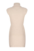 no'design-Uzun Balıkçı Yaka Ayarlanabilir Büzgü Yırtmaç Ve Gül Detaylı Vatkalı Triko Mini Elbise-Elbise-7-Milagron.com