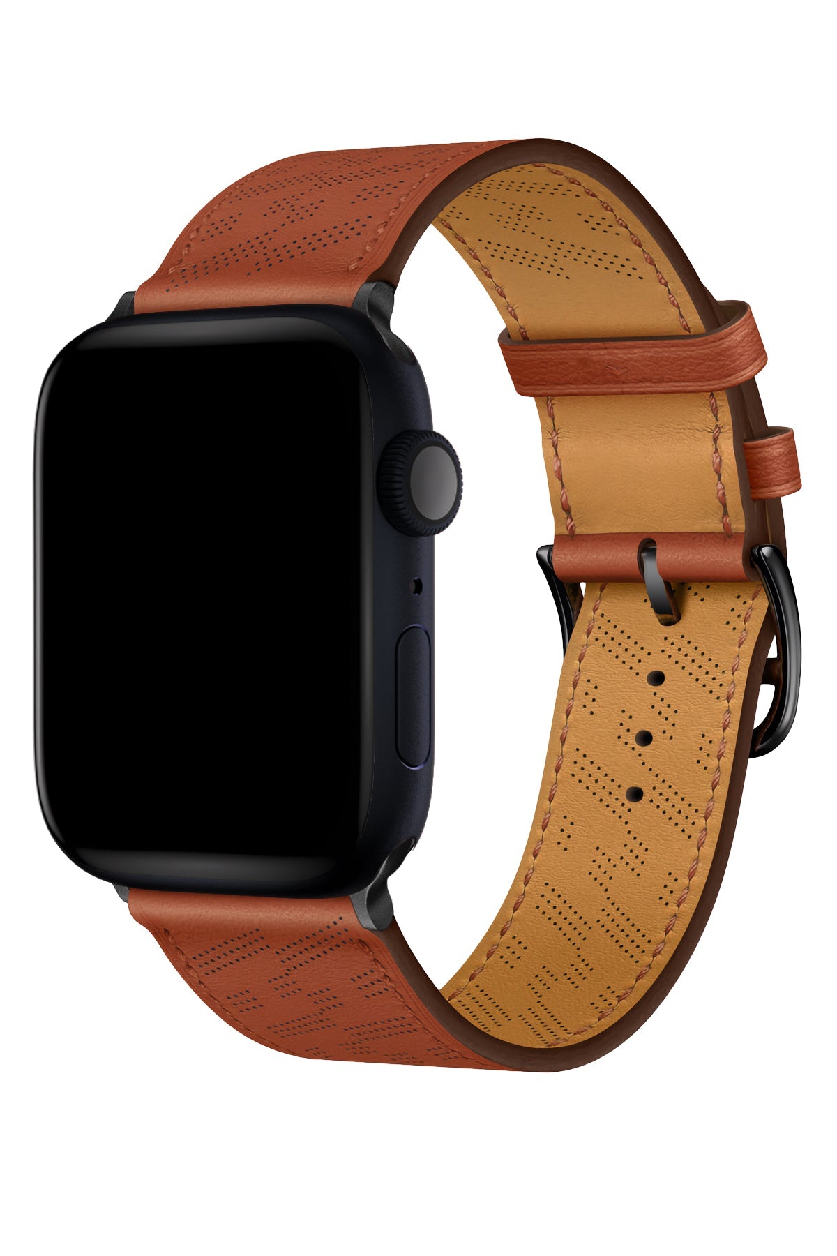 Apple Watch Uyumlu Multi Hole Deri Kordon Ocre