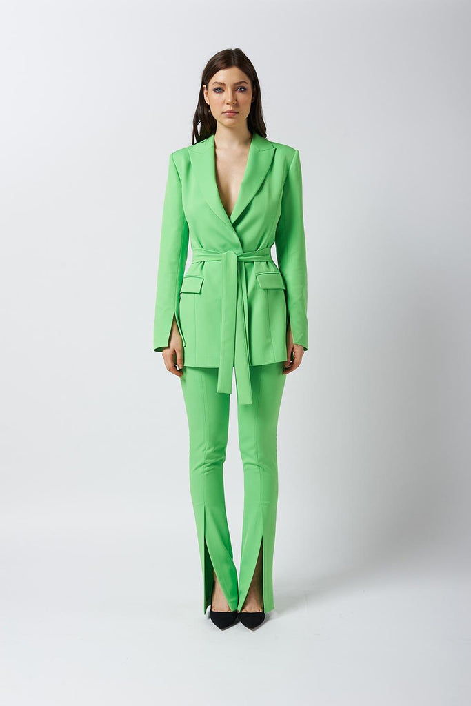 Diagonal | Önden Yırtmaçlı Pantolon Yeşil | Milagron