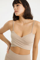 Dione Çapraz Askılı Crop Top | Bej